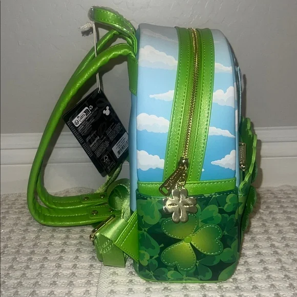 NWT Loungefly Disney Peter Pan Tinker Bell Clover Mini Backpack WEB EXCLUSIVE - Picture 9 of 10